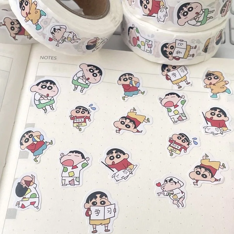 500Pcs Kawaii Crayon Shin-Chans Sealing Stickers Laptop Phone Case Stickers Diy Hand Account Car Decoration Stickers For Girls