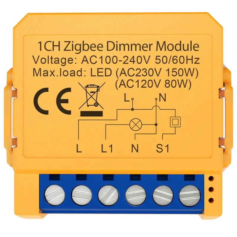 A74E-Tuya Zigbee Dimmer Switch Module Smart Home DIY Module Control Supports Voice Control APP Control 1 Way