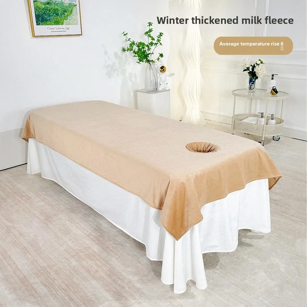 Sábanas de terciopelo de leche para camillas de salón de belleza, cubiertas cálidas para masajes y SPA, sábanas suaves para cama, decoración de dormitorio.