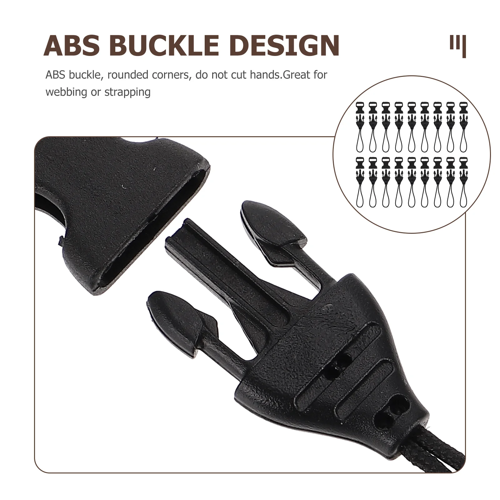 

20Pcs Mini Buckles Strong Quick Release Buckles for Backpack Webbing Strap Adjustable Luggage Belt Repair Replacement