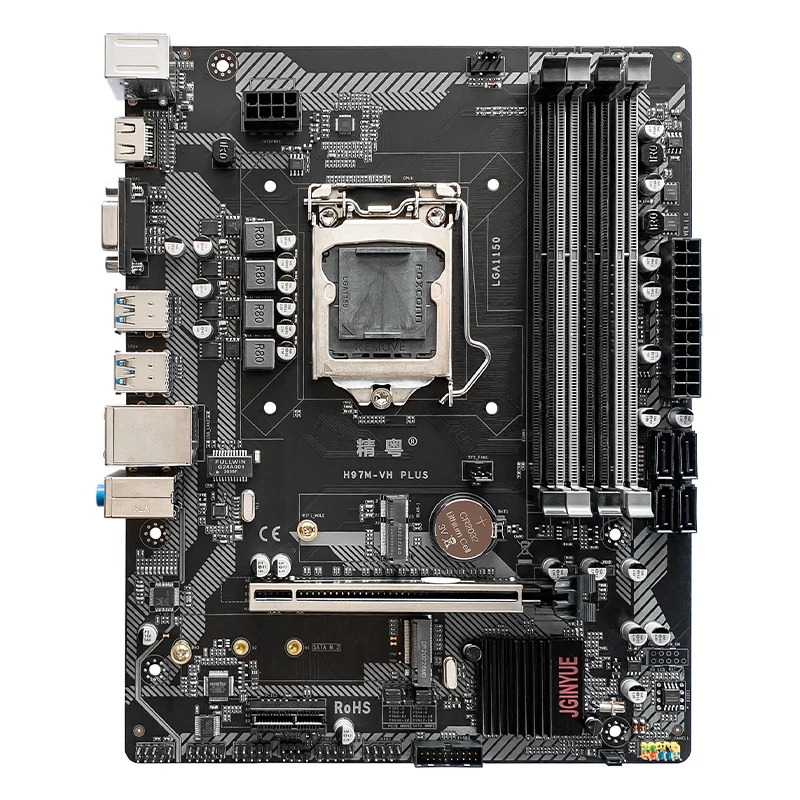 Imagem -06 - Jginyue-placa-mãe H97 M-atx Lga 1150 Intel i3 i5 i7 e3 Cpu Ddr3 1600mhz 16gb M.2 Nvme Sata Usb 30 Vga Dvi Hdmi H97m-vh Plus