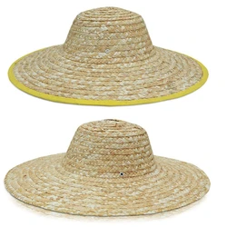 Farmers cappello di paglia grande cappello da sole di paglia a tesa larga agricolo grande cappello da viaggio maschile a prova di sole cantiere bambini pesca