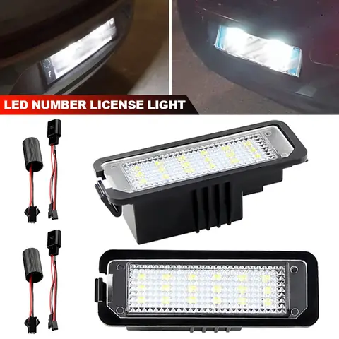1/2PCS Car Rear LED License Number Plate Light Lamp CANbus For VW Passat B6 CC Eos Golf 4 5 6 7 MK7 Polo Superb Seat Leon Altea