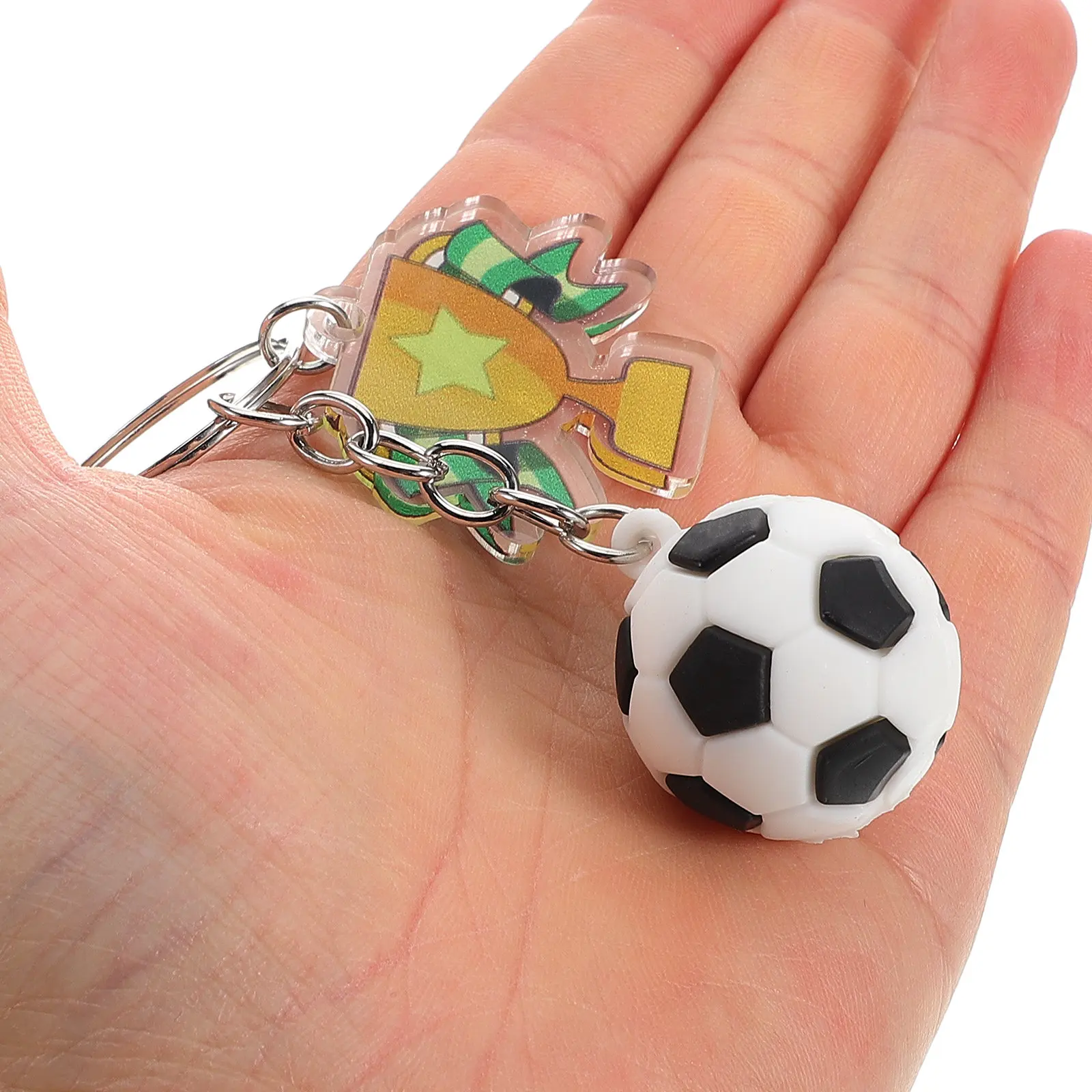 Creative Soccer Keychain Football Ball Pendant Stylish Bag Hanging Charm Unique Football Keyrings Sports Decoration