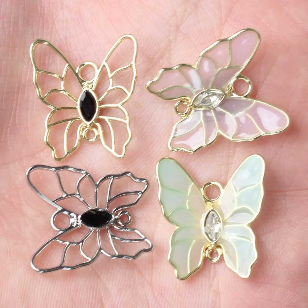 6/10PCS Alloy Butterfly Shape Handmade DIY Findings Bracelets Earring Pendant Charms for Jewelry Making Supplies Accessories NEW