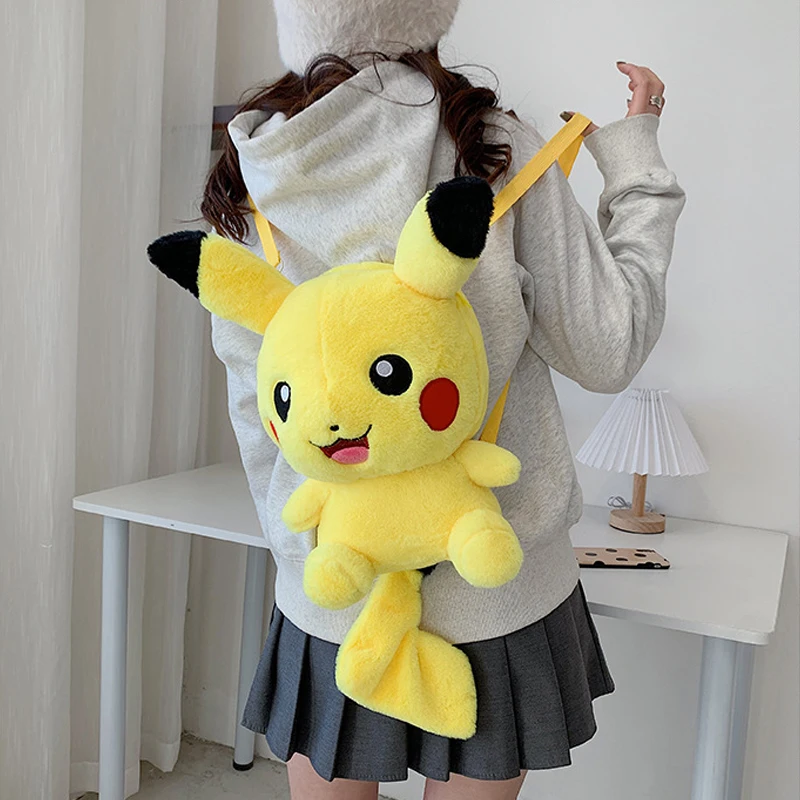 Pokémon Eevee Pikachu Plush Toys Knapsack Charmander Plushie Anime Backpack Birthday Pokemon Snorlax Gift for Kids Xmas Bag