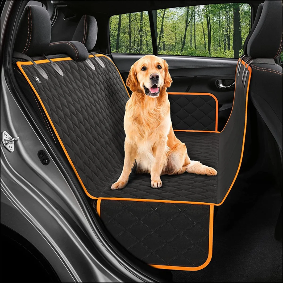 Car Dog Seat Cover Dog Car Hammock Back Seat Anti-Fouling Car Seat Protector Machine Washable Pet Car Travel A