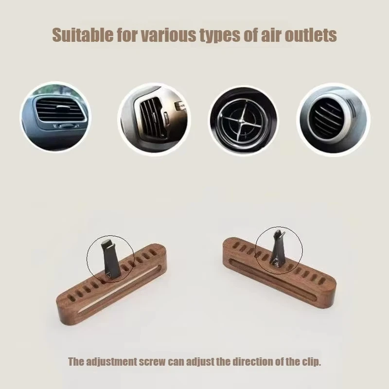 XMSJ Auto Air Vent Perfume Freshener Car Aroma Diffuser Vent Clip Wood Essential Oil Aromatherapy Holder with Diffuser Sticks