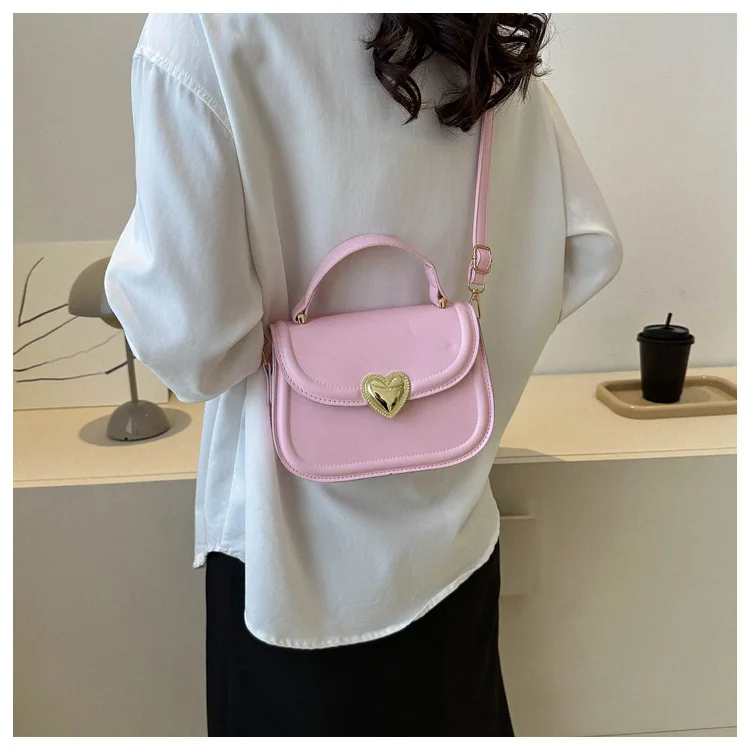 Trendy Designer Handbags Casual Shoulder Bag Heart Decoration Crossbody Bags For Women Fashion Small Top Handle Bags