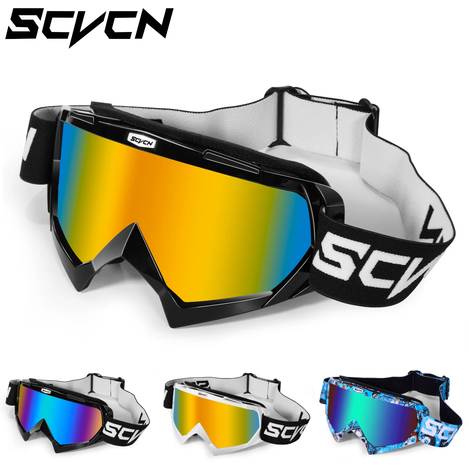 

SCVCN Motocross Glasses Motorcycle Sunglasses Man MTB ATV Mask Windproof Protection Skiing Cycling Snowmobile Off-Road Goggles