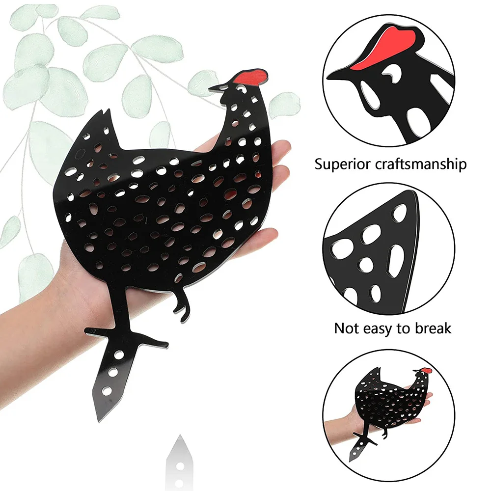 6 قطع من ديكورات حديقة ساحة الدجاج تمثال أكريليك ديكور مجوف على شكل حيوان للمنزل في الفناء الخلفي #2