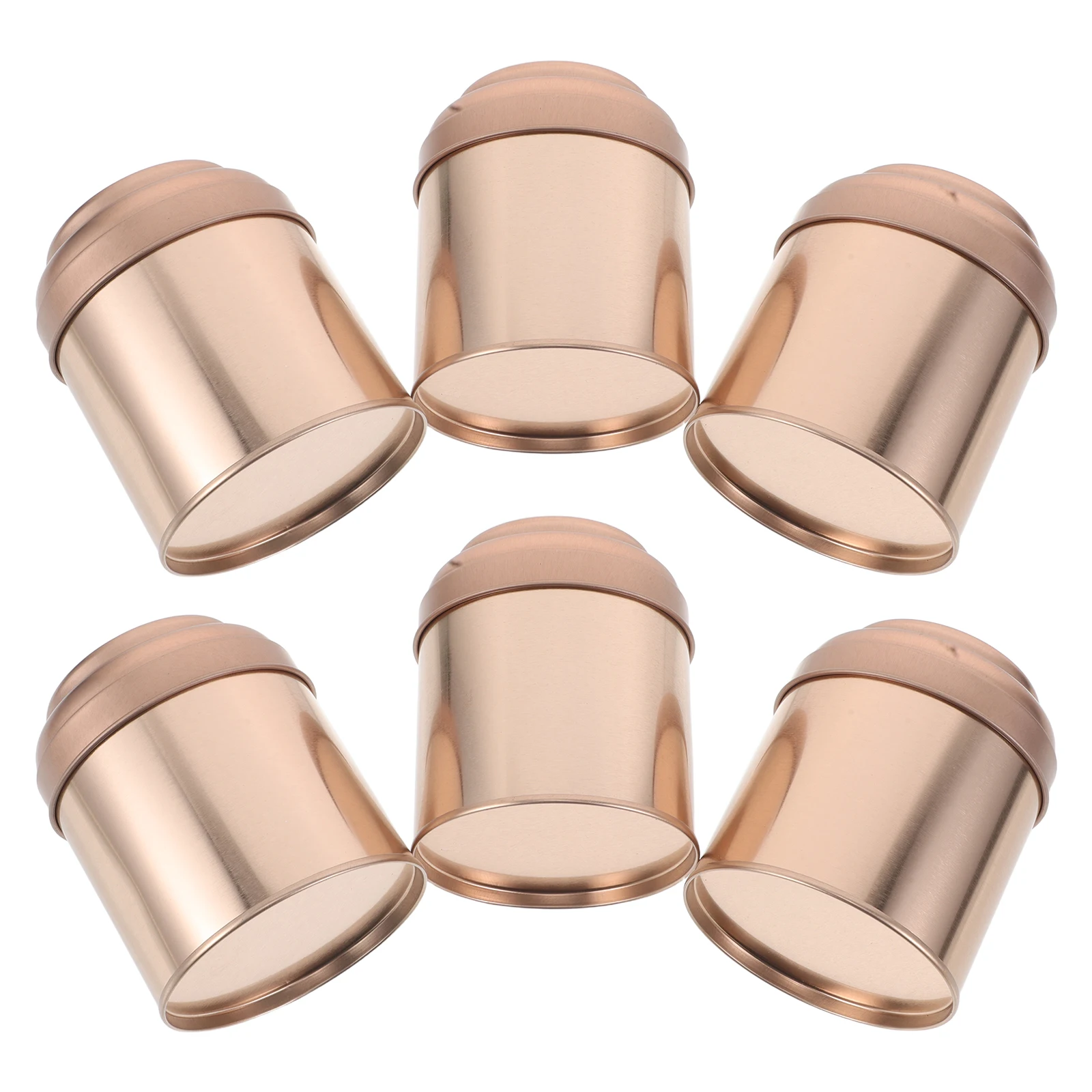 

6 Pcs Airtight Tea Coffee Canister Cereal Storage Canisters Flour Container Loose Organizer Round Jar Metal Tin