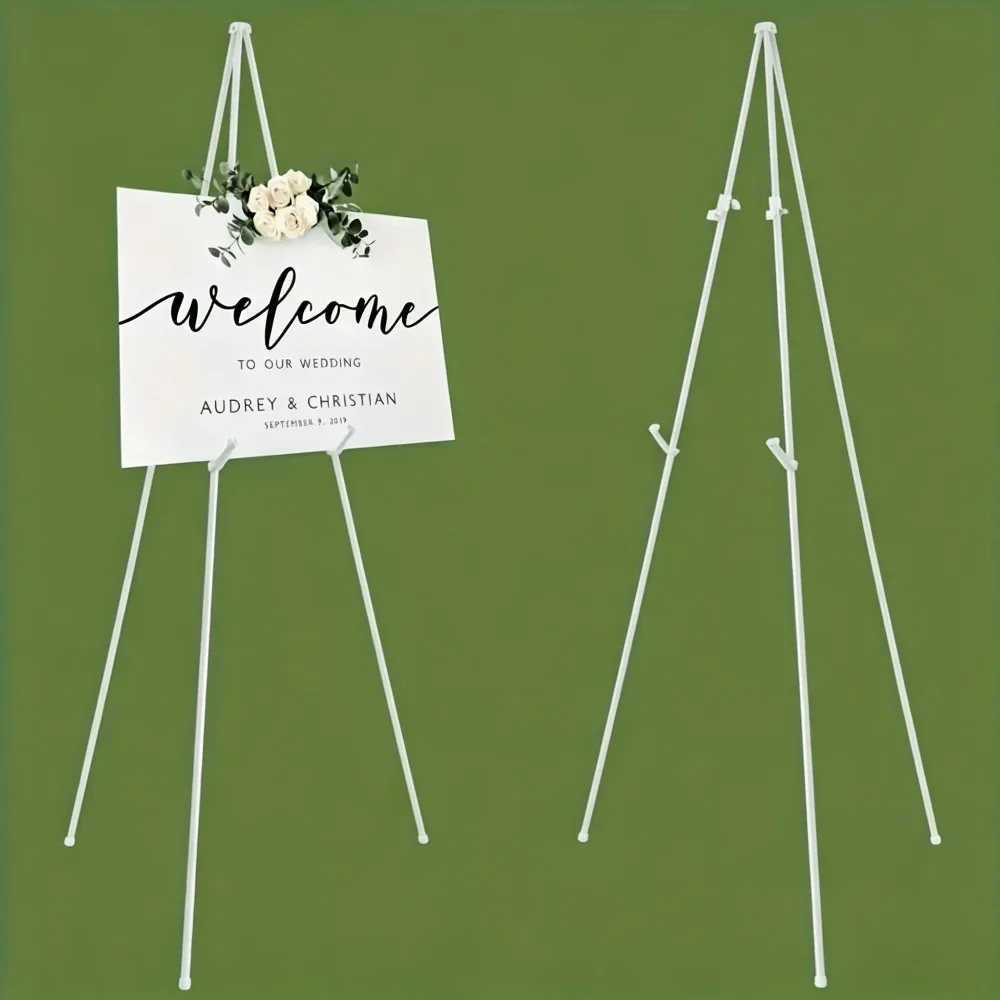 Canvas Artwork Display Stand 66 Inch, Portable Folding Metal Easel Tripod for Painting Frames, Picture Displays, Gallery Exhibitions, Home Decoration, Creative Projects, Wedding Signs and Photography Showcases 1PCS