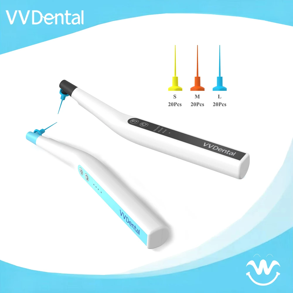 VVDental Dental Endo Activator With LED Light With 60pcs Sonic Irrigator Tips for Root Canal Irrigator Endo Cleaning Tool