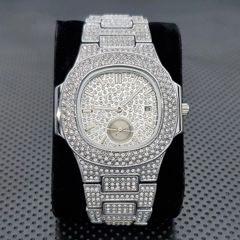 Classic Original Diamond Watches Men Streetwear Fashion Iced Out Hip Hop Style Watch Luxury Zircon Bling Shiny Jewelry Relojes