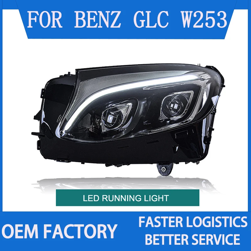 1Pair LED Headlight for Benz GLC W253 2016-2019 Headlights Plug and Play LED DRL Turning Projector Lens Front Head Lights