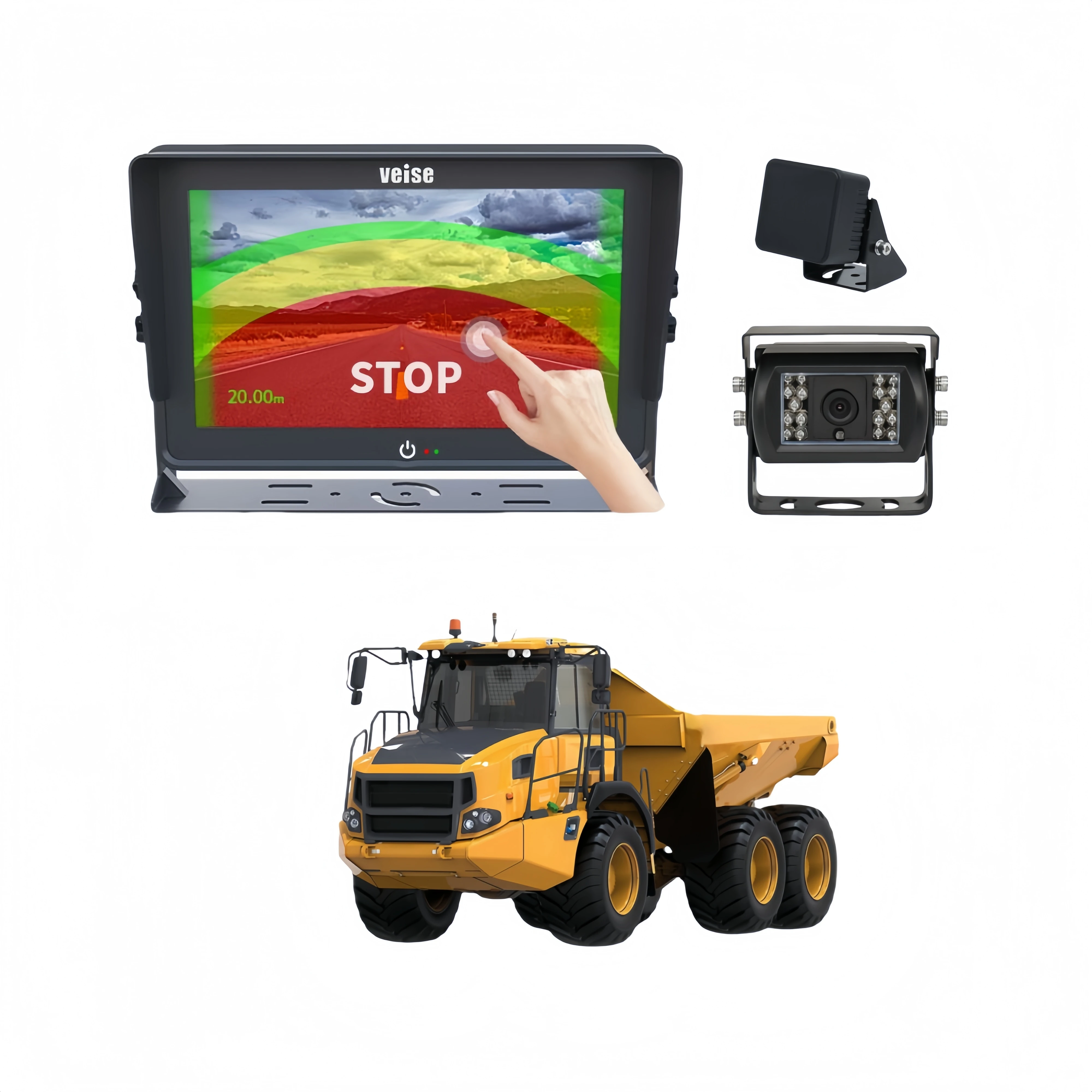 Adjustable Detection Range Smart Blind Zone Monitoring Millimeter Wave Radar Backup Camera System For Dump Truck Mining Truck