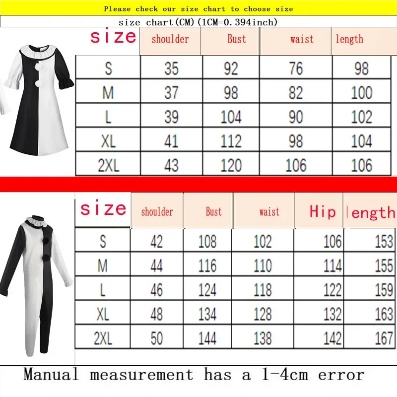 ชุดจั๊มสูทชุดคอสเพลย์ผู้หญิงตัวตลกสำหรับงานปาร์ตี้ฮาโลวีน, ชุดตัวตลกสำหรับผู้หญิง/ผู้ชายแนวสยองขวัญ