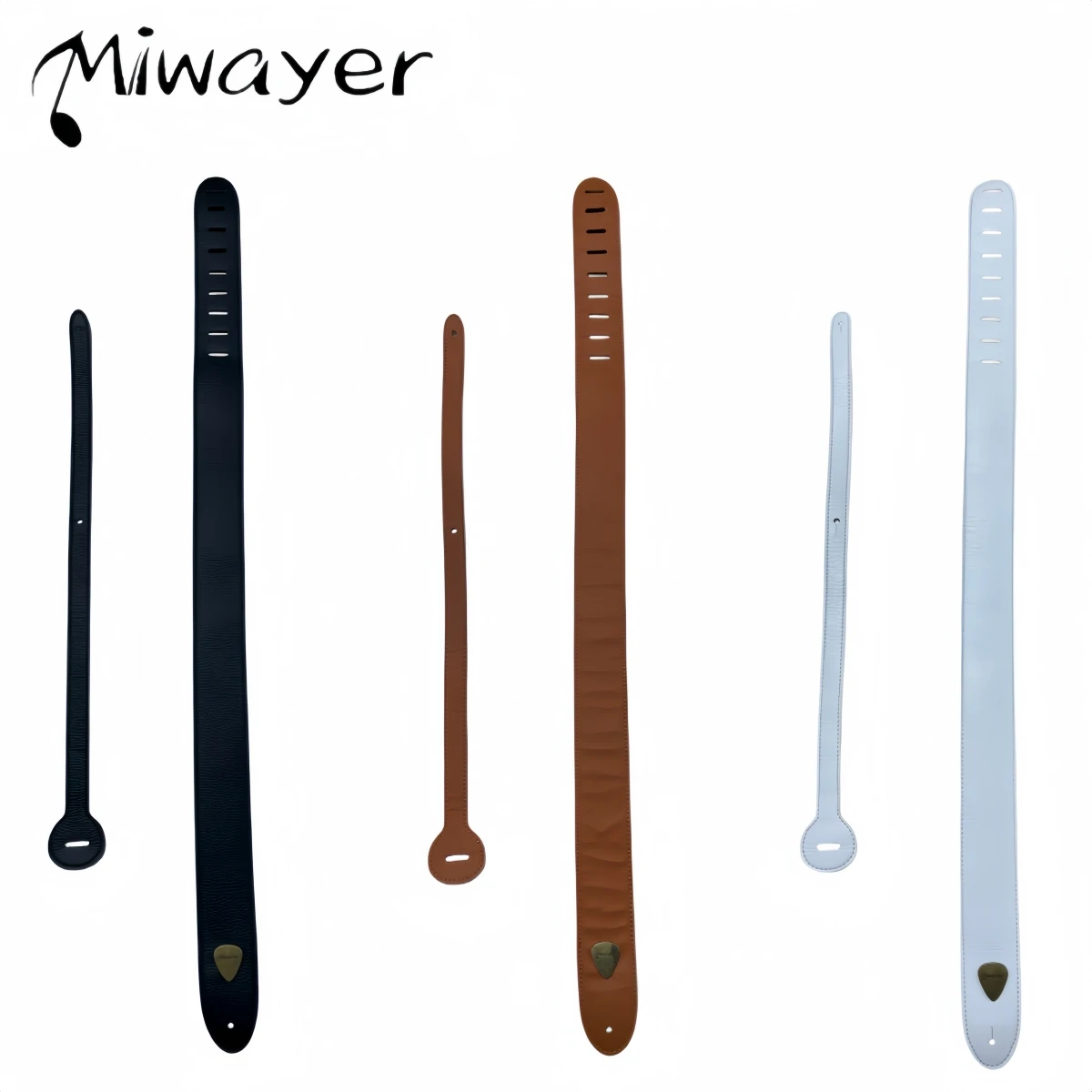 

Miwayer Soft PU Leather Strap for Ukulele & Acoustic Guitar, 110-130cm Adjustable, 3 Colors, for Bass, Comfortable Guitar Belts
