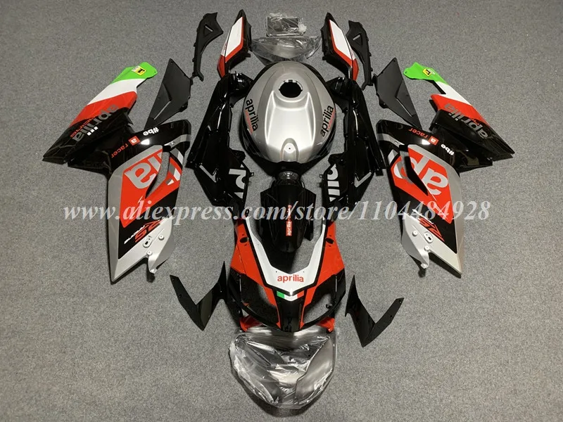 4Gifts Nuovo ABS Kit carene moto adatto per Aprilia RS4 50 125 RS125 2006 2007 2008 2009 2010 2011 Carrozzeria Set Nero Rosso