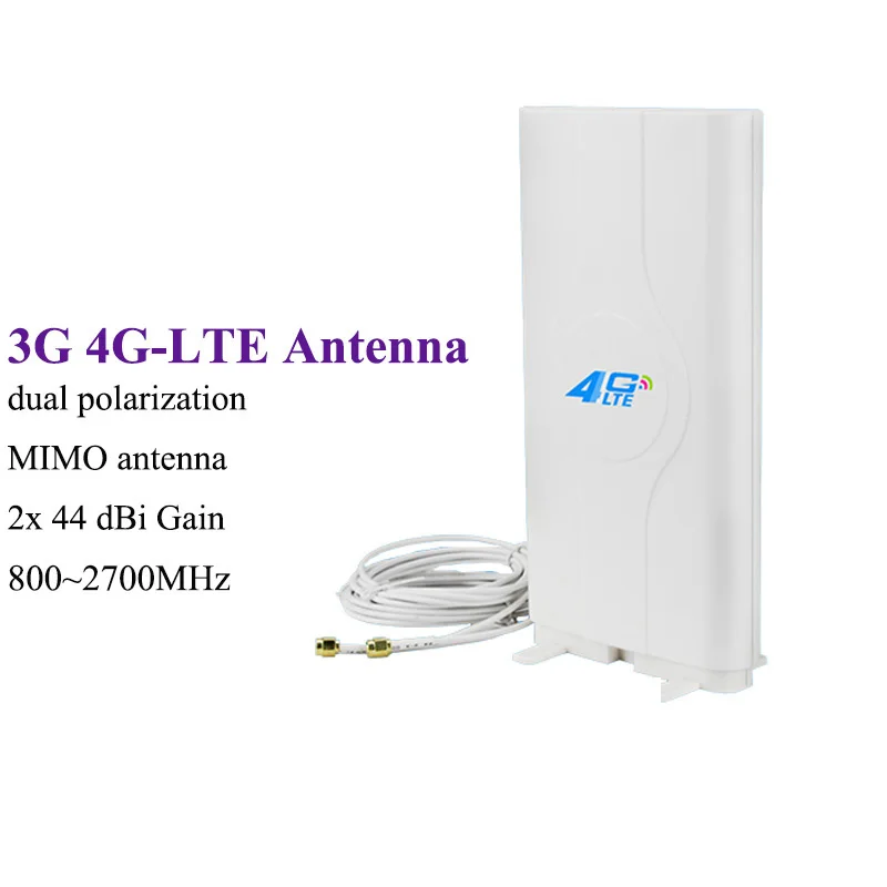 2pcs/lot 4G LTE antenna 800-2700MHz MIMO WiFi Mobile Panel Antenna SMA TS9 CRC9 For 3G 4G Booster Router Modem 2m cable