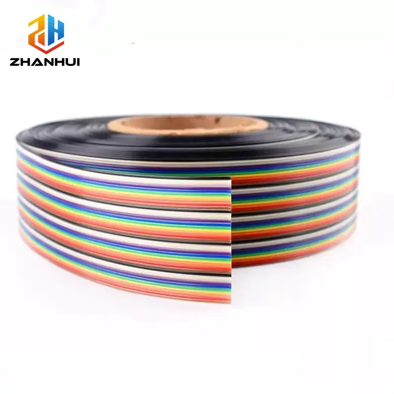 40 Pin 1.27mm Pitch Rainbow Flat Ribbon Cable with IDC Connectors - Flexible FPC Jumper Wire for DIY Electronics & Breadboard