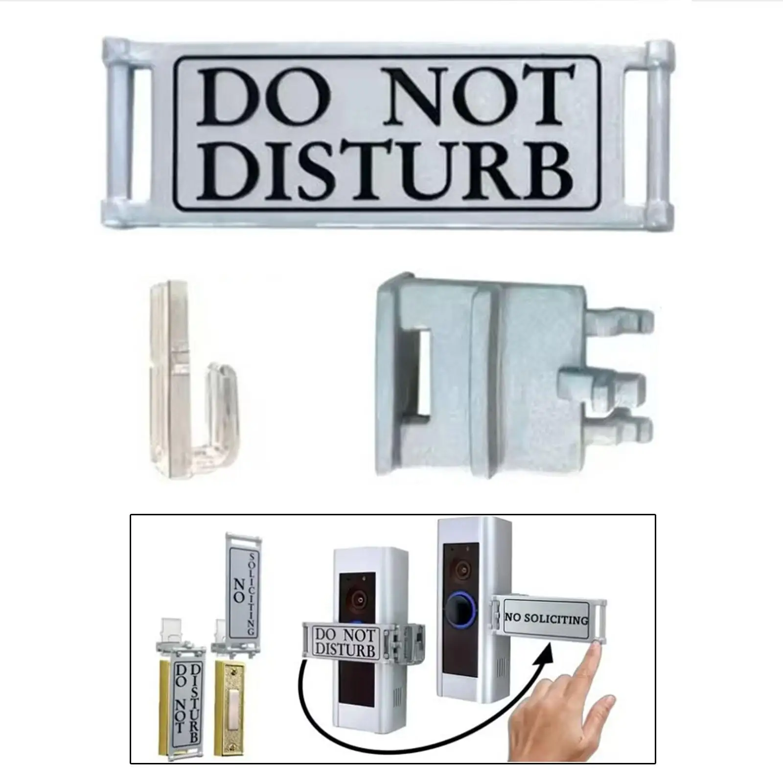 Rotated Doorbell Sign Decoration DIY Accessories Door Sign Do Not Disturb and No Soliciting for Home Guest House Office Restroom