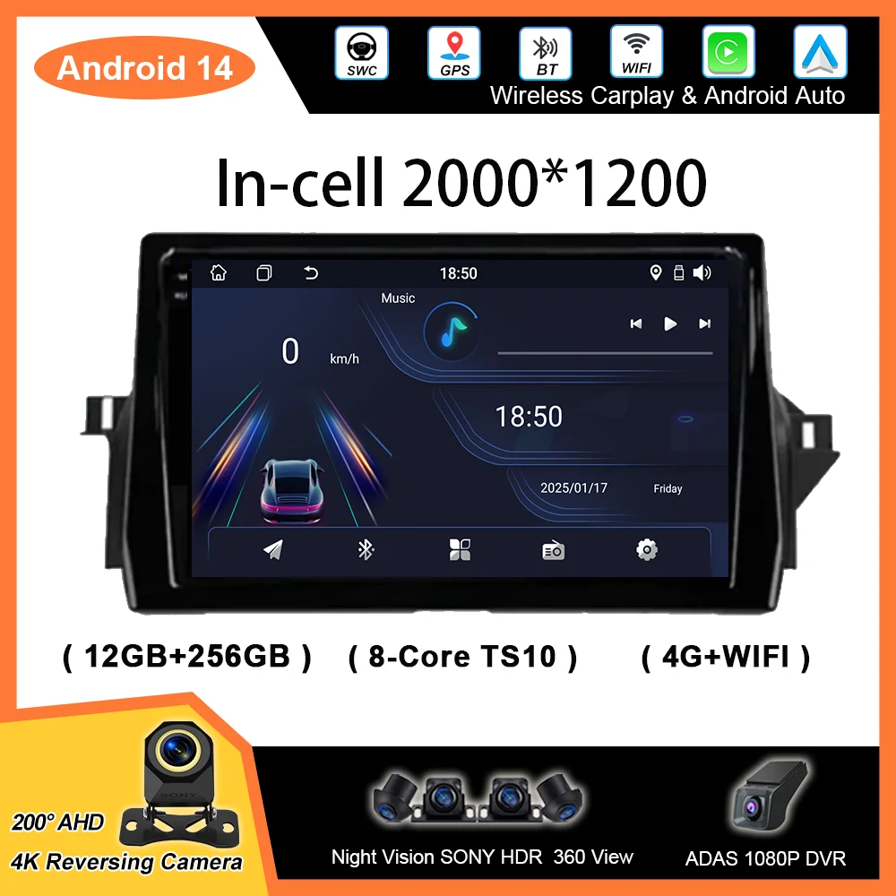 

Android 14 Car DVD Carplay For Toyota Camry VIII 8 XV70 2020 -2021 Auto Radio Stereo GPS Navigation Multimidia Player 2din QLED