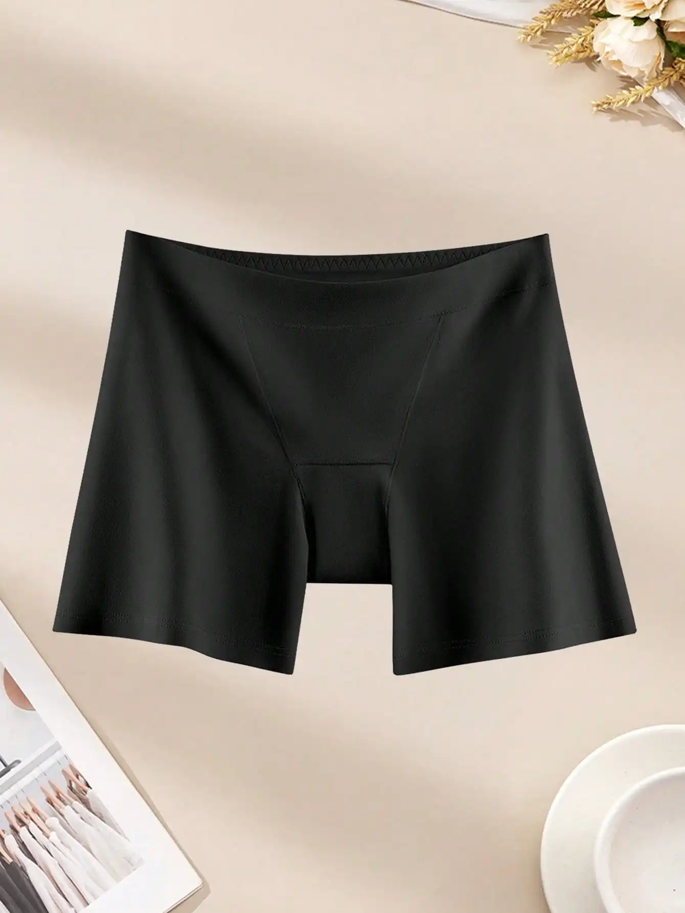 2PCS Cotton Safety Women's Shorts, High-Waist No-Roll Hem Inner Boxer Shorts, Soft and Comfortable Women's Underwear, Summer Tra image 5