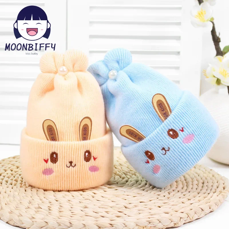 Newborn Girl&Boy Hats Baby Soft Warm Crochet Knit Cartoon Beanie Cap Cute Baby Hats for 0-6 Months Baby Winter Hat for Kids