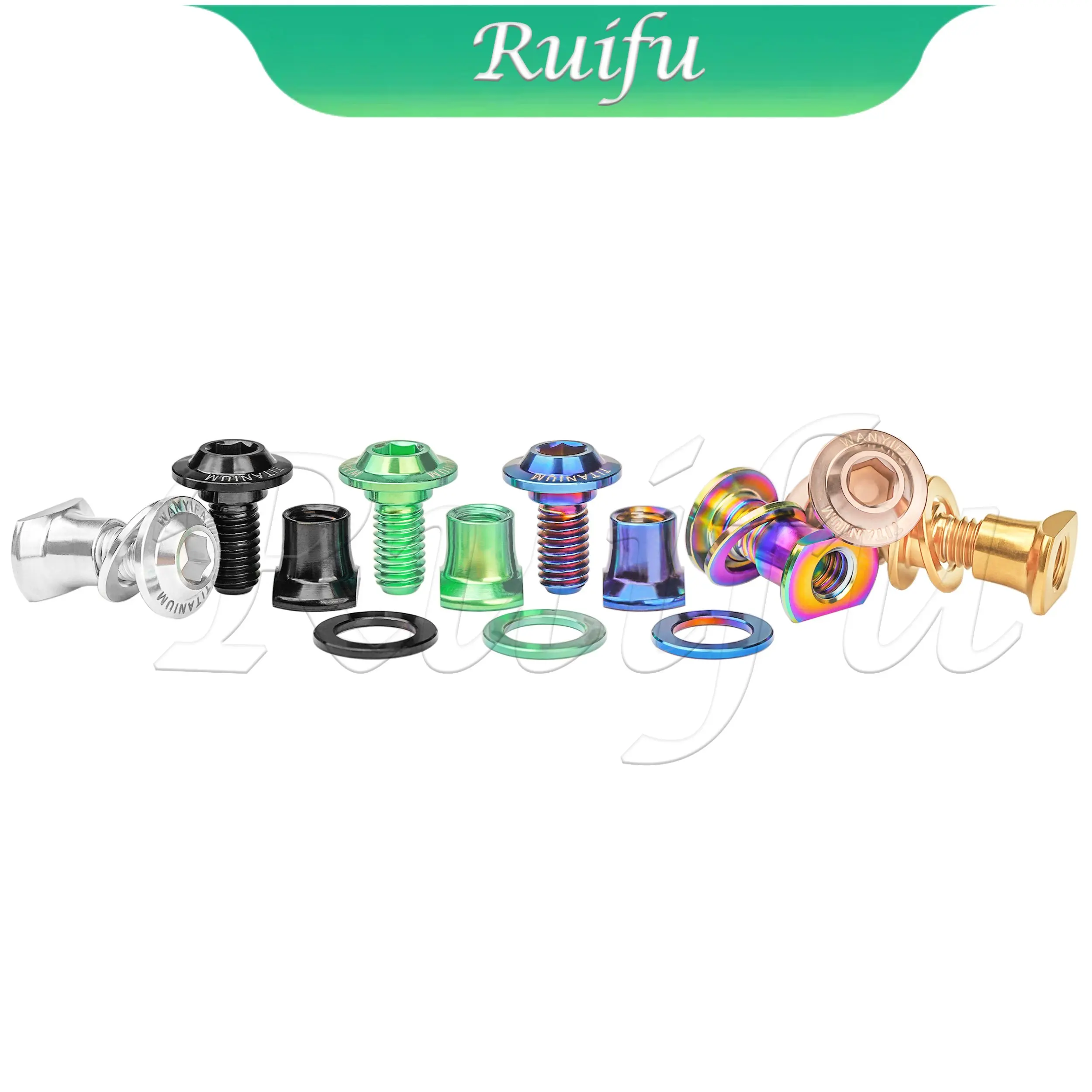 

Ruifu Titanium Bolt M5 Bicycle C Clamp Brake Hex Screw Nut Washer Set for Bike Brake Shoes C Clamp Brake Pad Cycling Parts