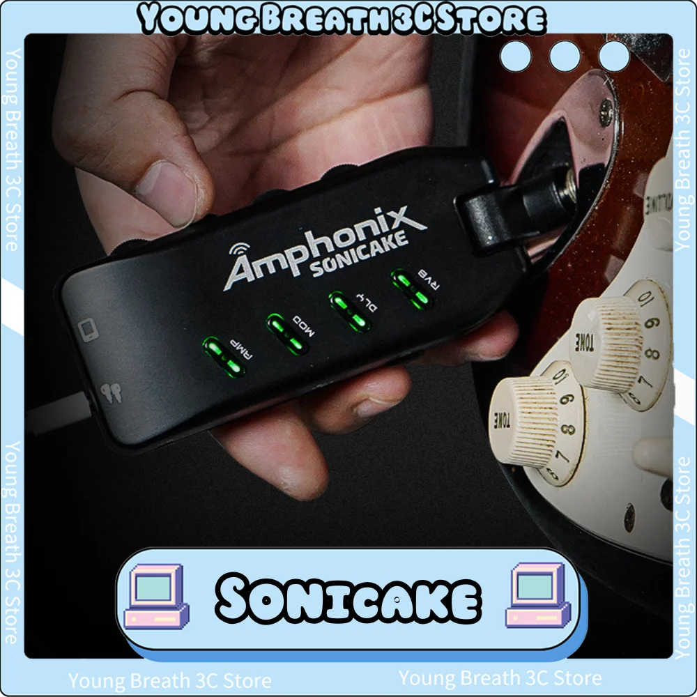 SONICAKE Amphonix Electric Guitar Plug-In Effect Device Bluetooth Amplifier For Guitar Bass Praticing Portable Speaker Custom