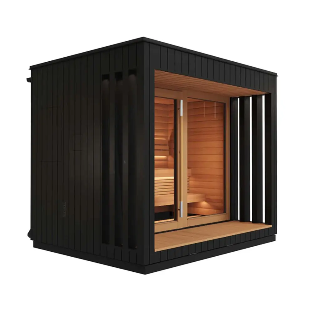 European Popular One Person Hemlock Solid Wood Luxury Modern Electric Outdoor Sauna Room with Steam Generator