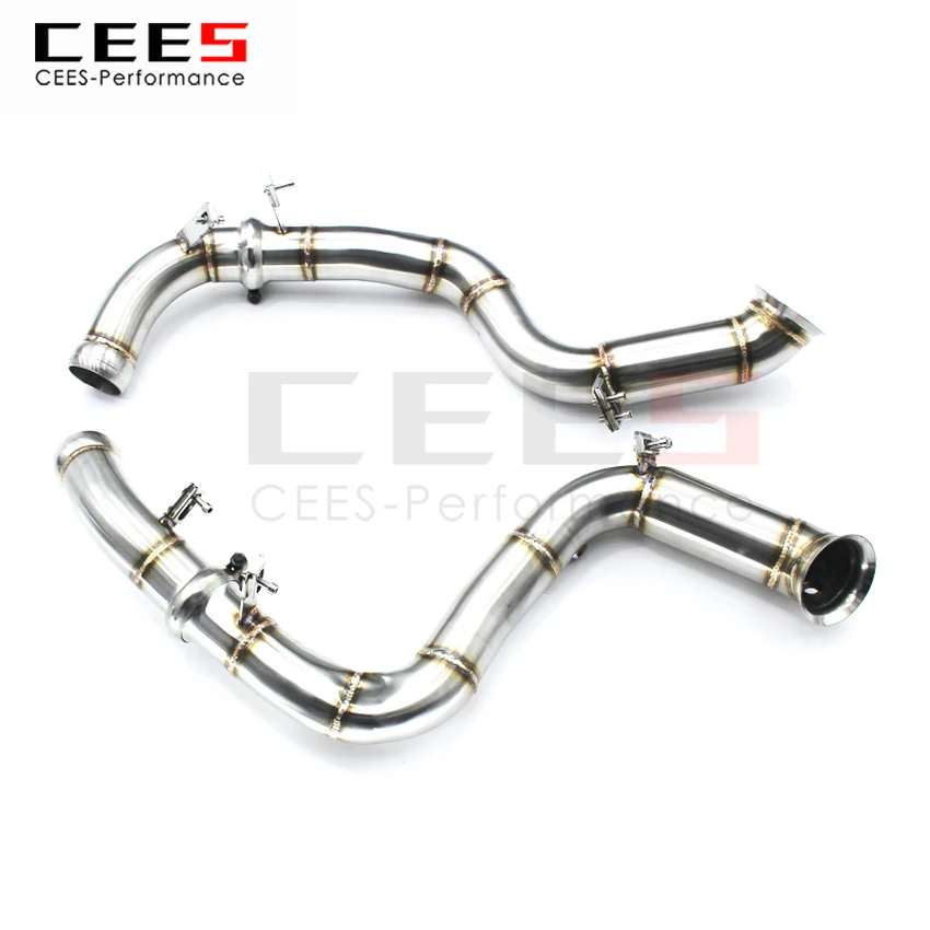 CEES Exhaust System for Mercedes Benz GLS63 GLS63S AMG Headers Without Catalyst No Cat Downpipe Manifold Car Accessorie