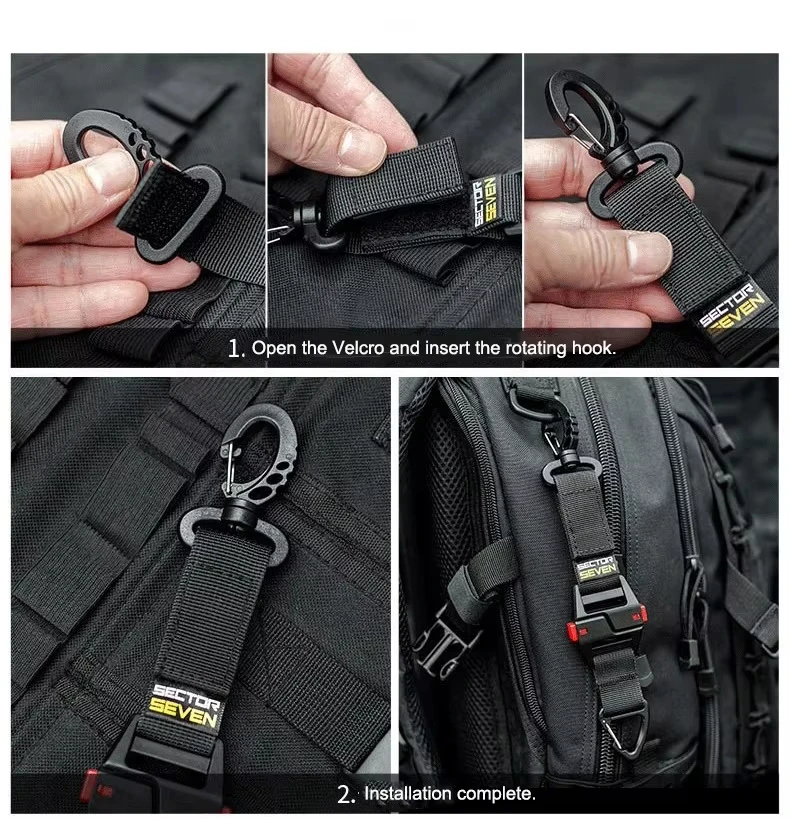 Taktische Dreieck-Schnellverschluss-Schnalle Einzelhaken EDC Schlüsselanhänger Mehrzweck-Outdoor-Camping-Überlebensgürtel Hängezubehör – Detail 14