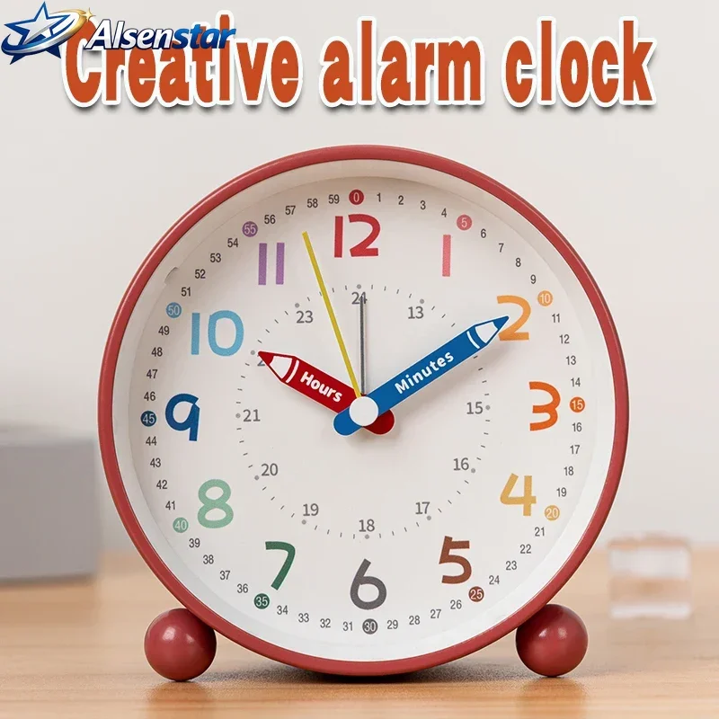 

Pencil design metal alarm clock, a must-have for the back-to-school season, with night light and silent operation time