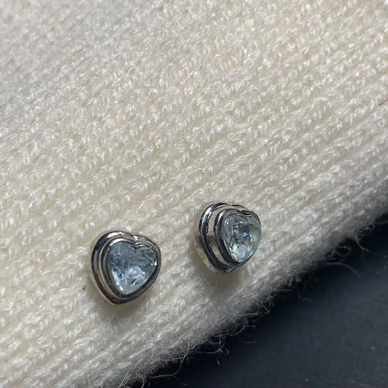 SMALL HEART 5MM Natural DARK Blue Topaz Stud Earrings For Women 925 Sterling Silver Jewelry Gift Simple Jewelry WEDDING SIMPLE view 4