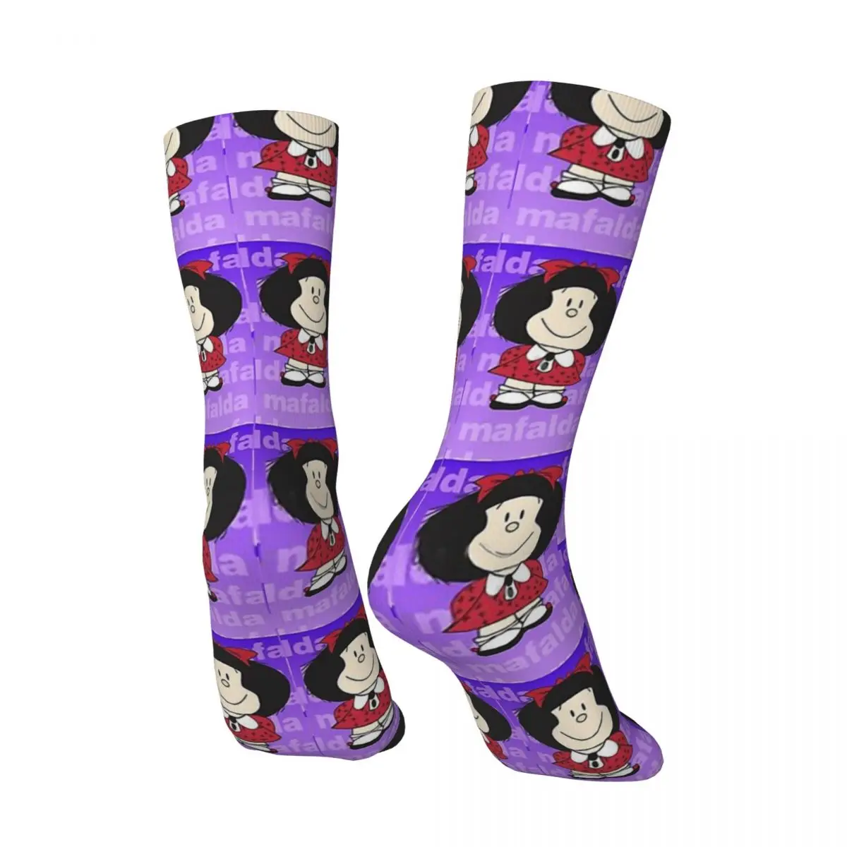 Calcetines de Mafalda de corazón para hombre y mujer, medias alegres para exteriores, primavera, verano, otoño e invierno, regalo, novedad