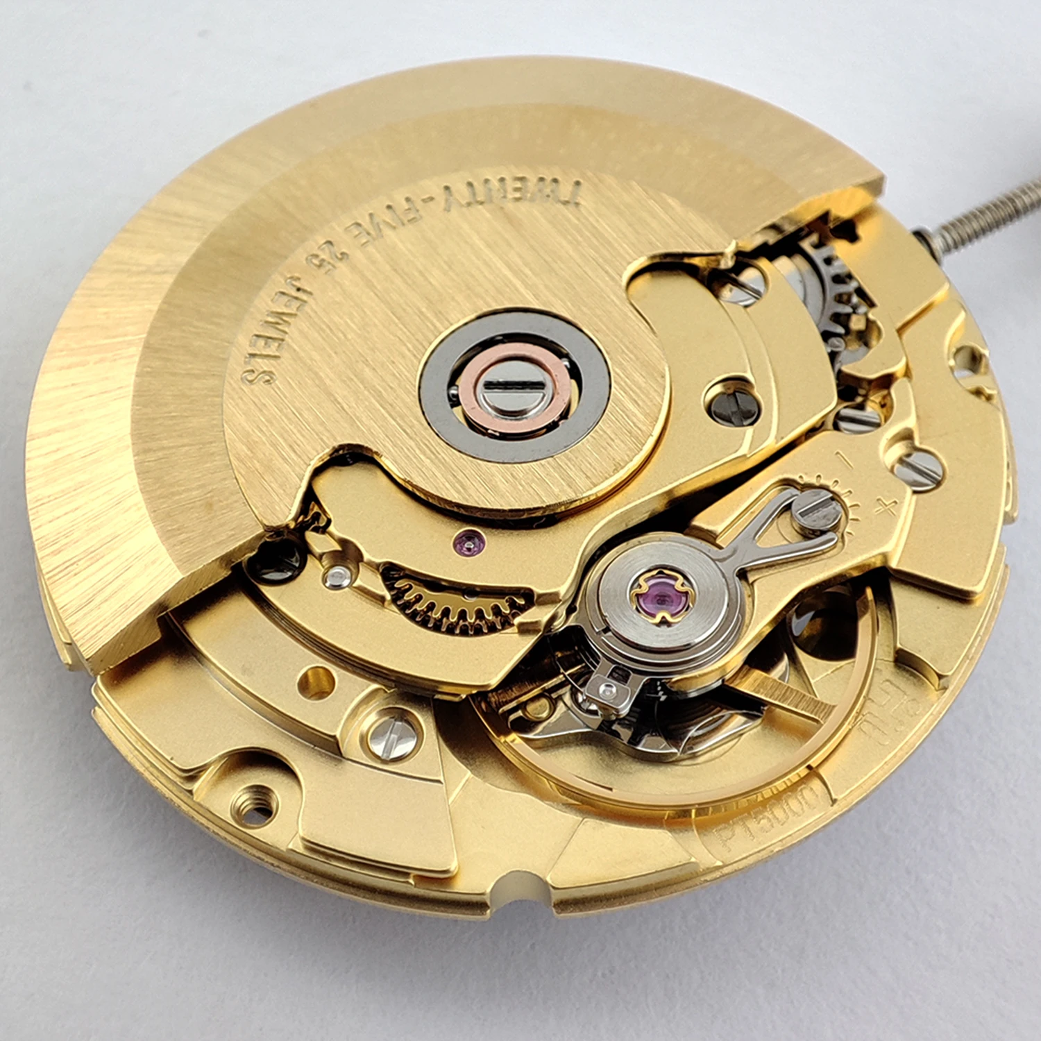 Movimento PT5000 Parti dell'orologio automatico Visualizzazione della data alle 3 25 gioielli Colore oro Rotore antiurto Accessorio inciso Commercio all'ingrosso