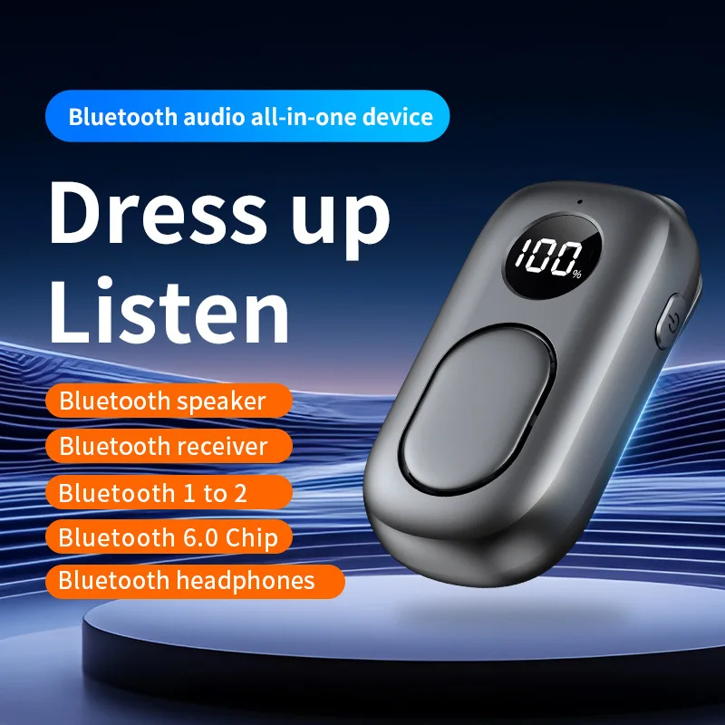 

Wearable Mini Digital Display Portable Bluetooth Speaker Wireless Audio Car Speaker Headphone Amplifier For Outdoor Cycling