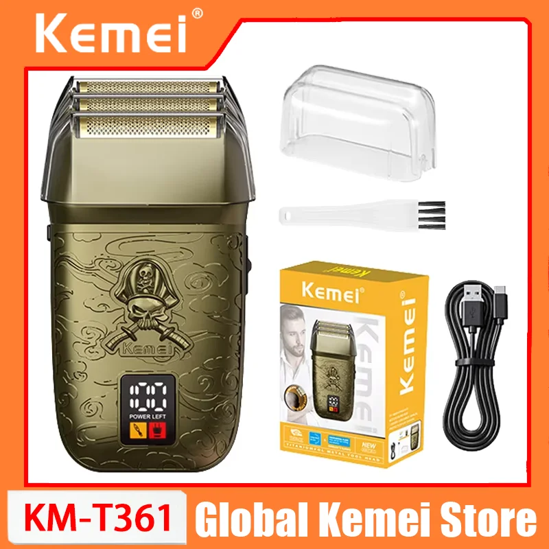 

Электробритва Kemei KM-T361 с тремя головками, возвратно-поступательным движением, зарядкой и LED-дисплеем, для мужчин
