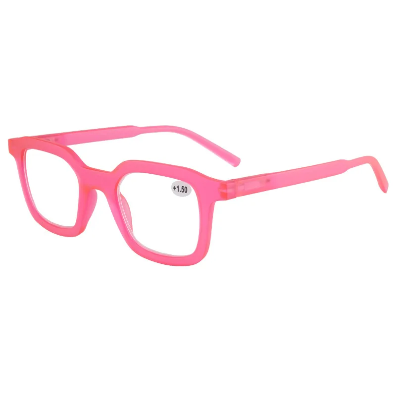 Fashion Square Reading Glasses Spring Hinge Colorful PC Frames Anti-glare Reader For Women Men 0 +100 +150 +200 +250 +300 +400