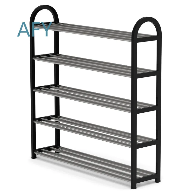 Affordable Multi-Tier Stackable Metal Shoe Rack Durable Black Shoe Organizer Multi-Functional for Home Dorm Entryway Hallway