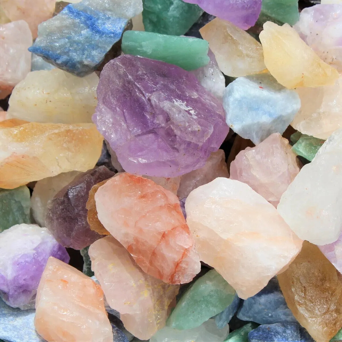 10PCS/Set Random Color Mixed Quartz Crystals, Rough Natural Premium Grade Stones
