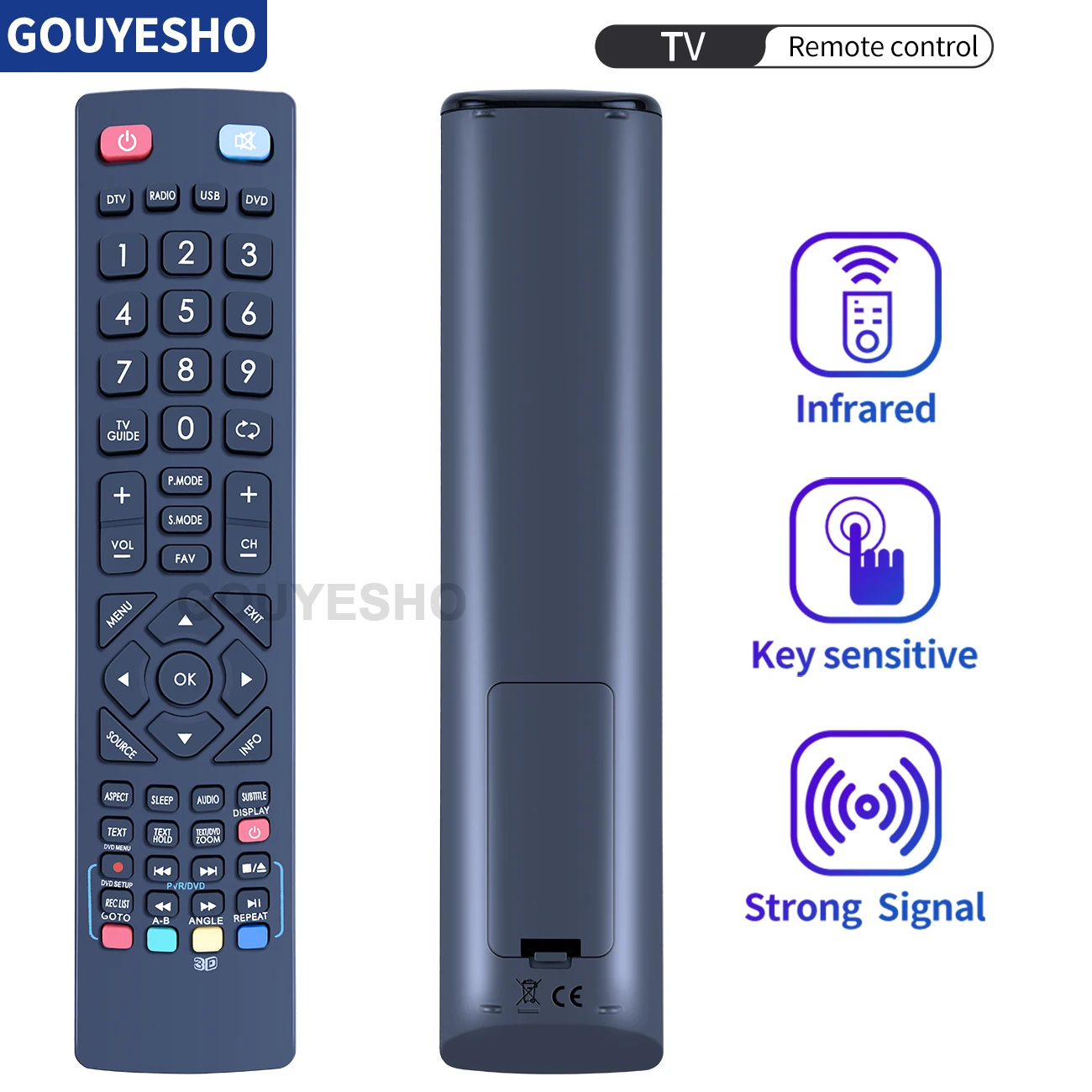 New For BUSH Blaupunkt 3D LCD TV Remote Control 32/133DVDB 32/133DVDW DH-1418 DH-2096