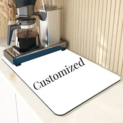 Customized Drain Pad Rubber Dish Drying Mat Super Absorbent Drainer Mat Tableware Bottle Rugs Kitchen Dinnerware Placemat Custom