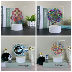 Datura Mandala 3D Visual acrílico lámpara Decoración habitación niños regalo de cumpleaños