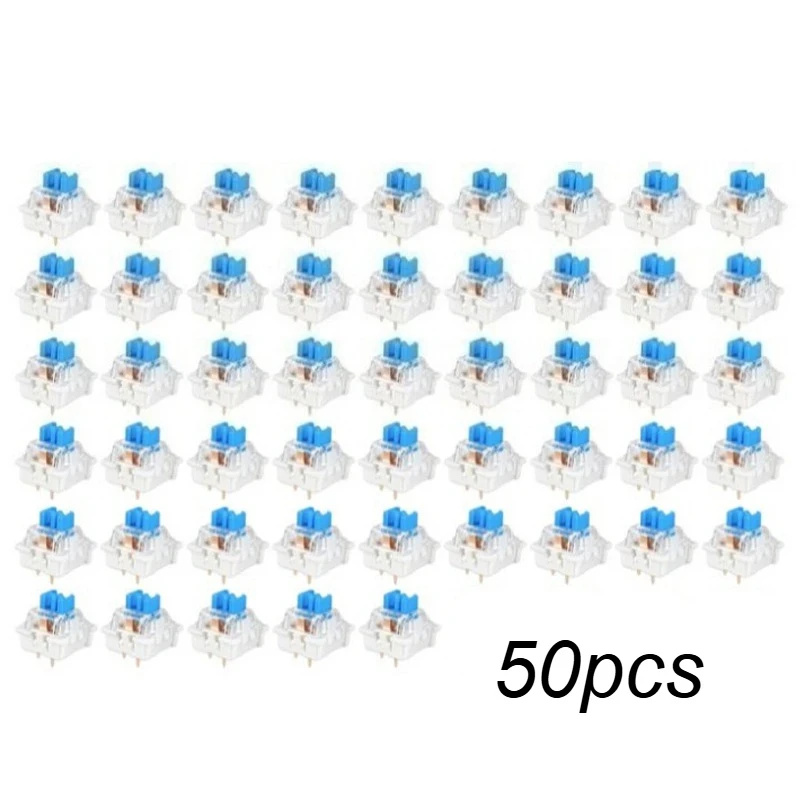 50PCS Keyboard Clicker for 3D Print Crisp Click Dustproof, 3-Pin Blue Mechanical Keyboard Switches for 3D Printed Clicker Fidget