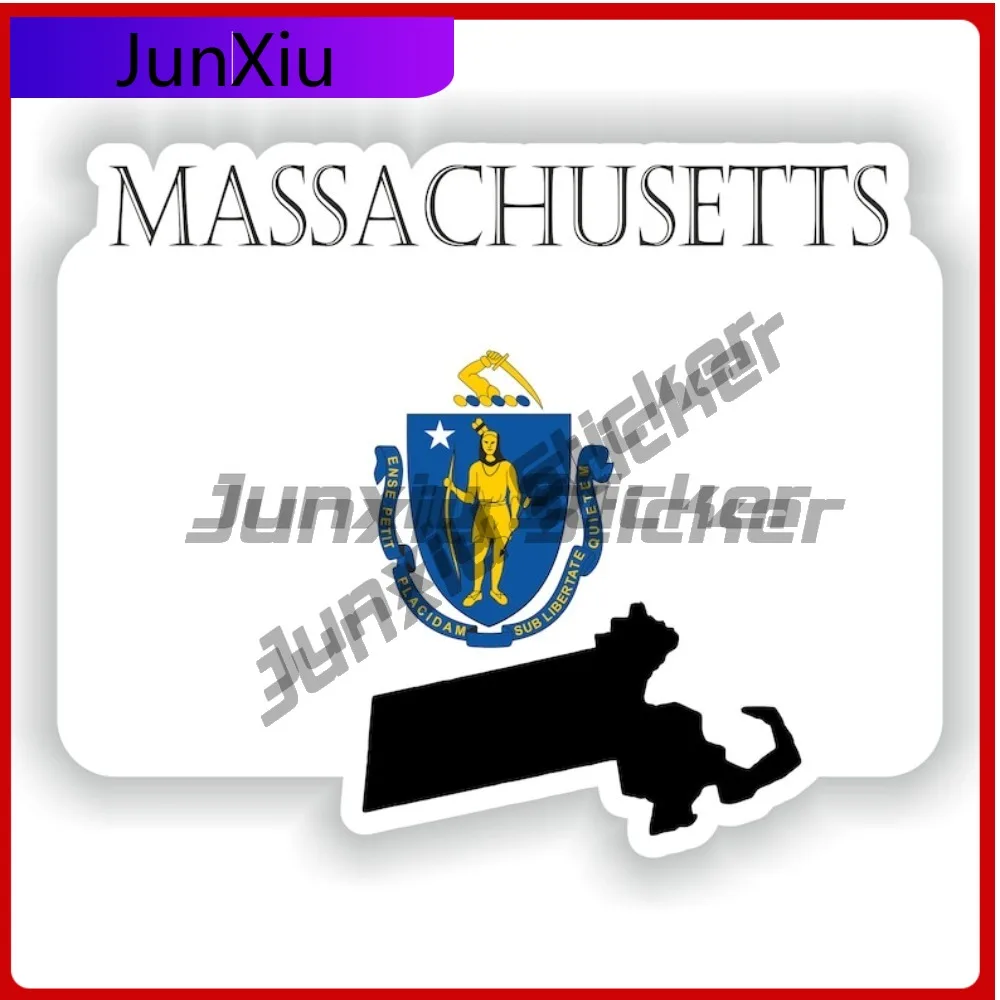 

Massachusetts Usa National Emblem Map Shape Sticker Anti Scratch Waterproofing Exterior Motorcycle Warning Stickers Custom Vehic
