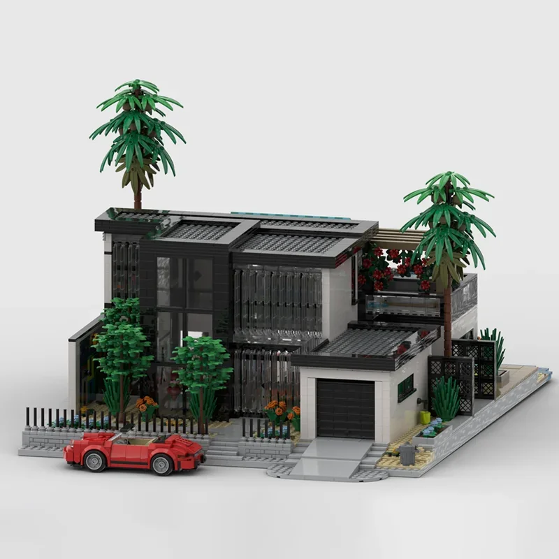Moc Bouwstenen Strand Villa Vakantie Thuis Technologie Modulaire Bakstenen Model Geschenken Kerst Speelgoed DIY Sets Montage